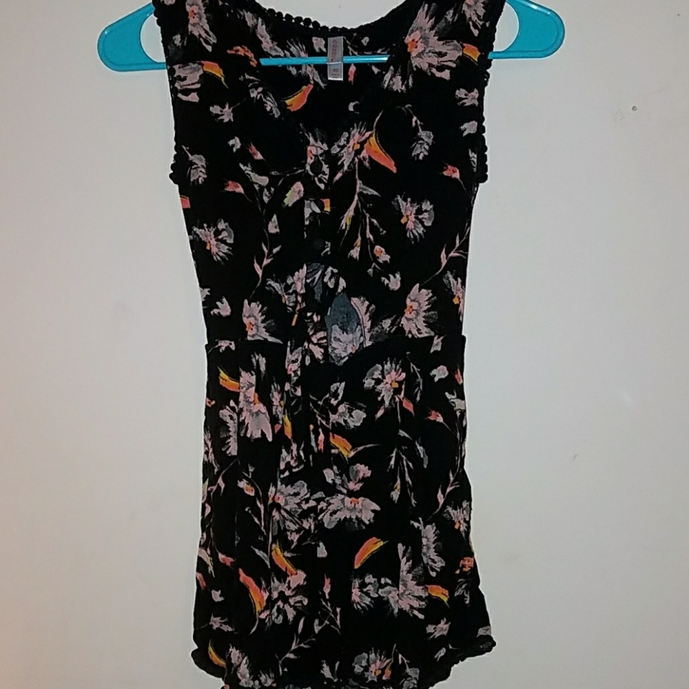 Black floral romper